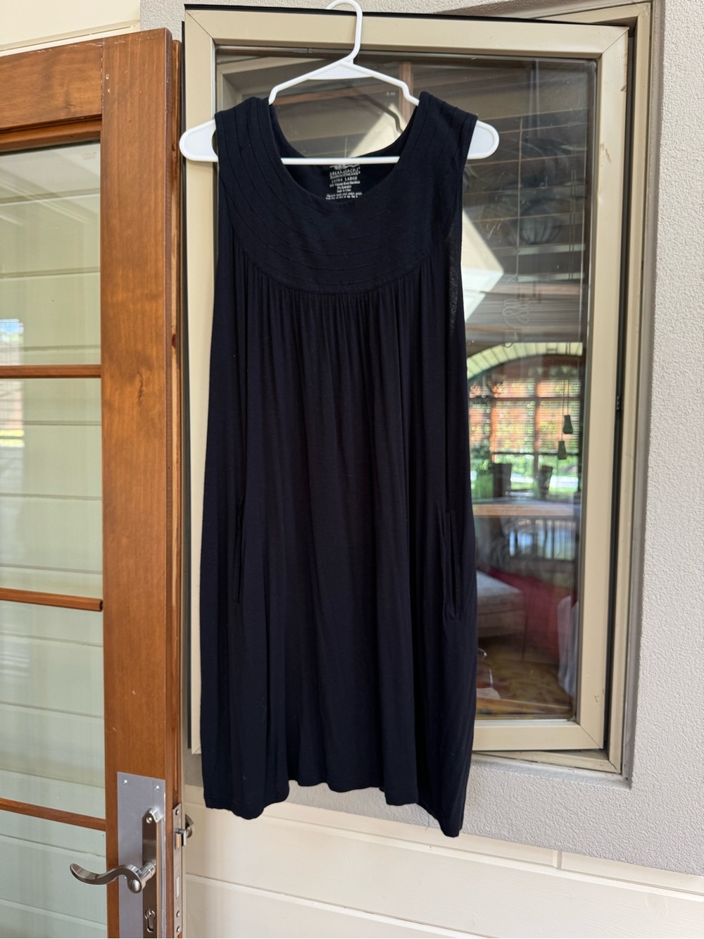 Sleeveless Black Mini Dress with Pintuck Yoke - Unbranded